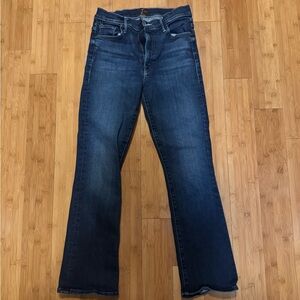 EUC; Mother Insider ankle jeans; color mind games; size 28